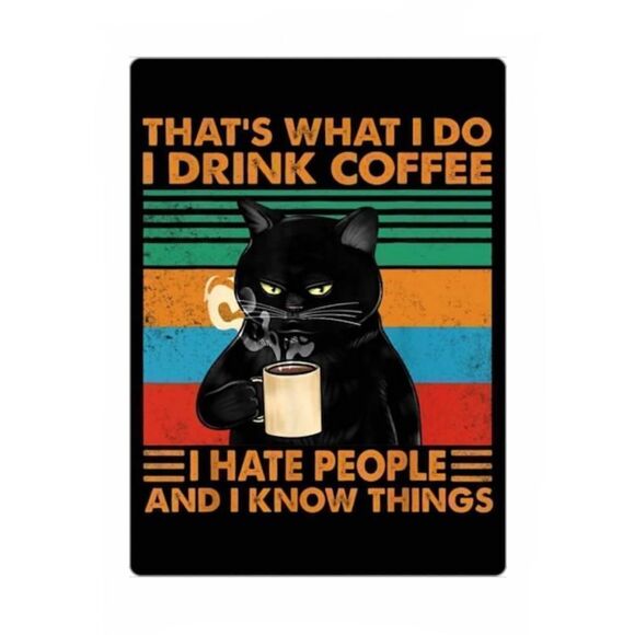 Grumpy Cat Black Cat Coffee Magnet - Picture 4 of 4